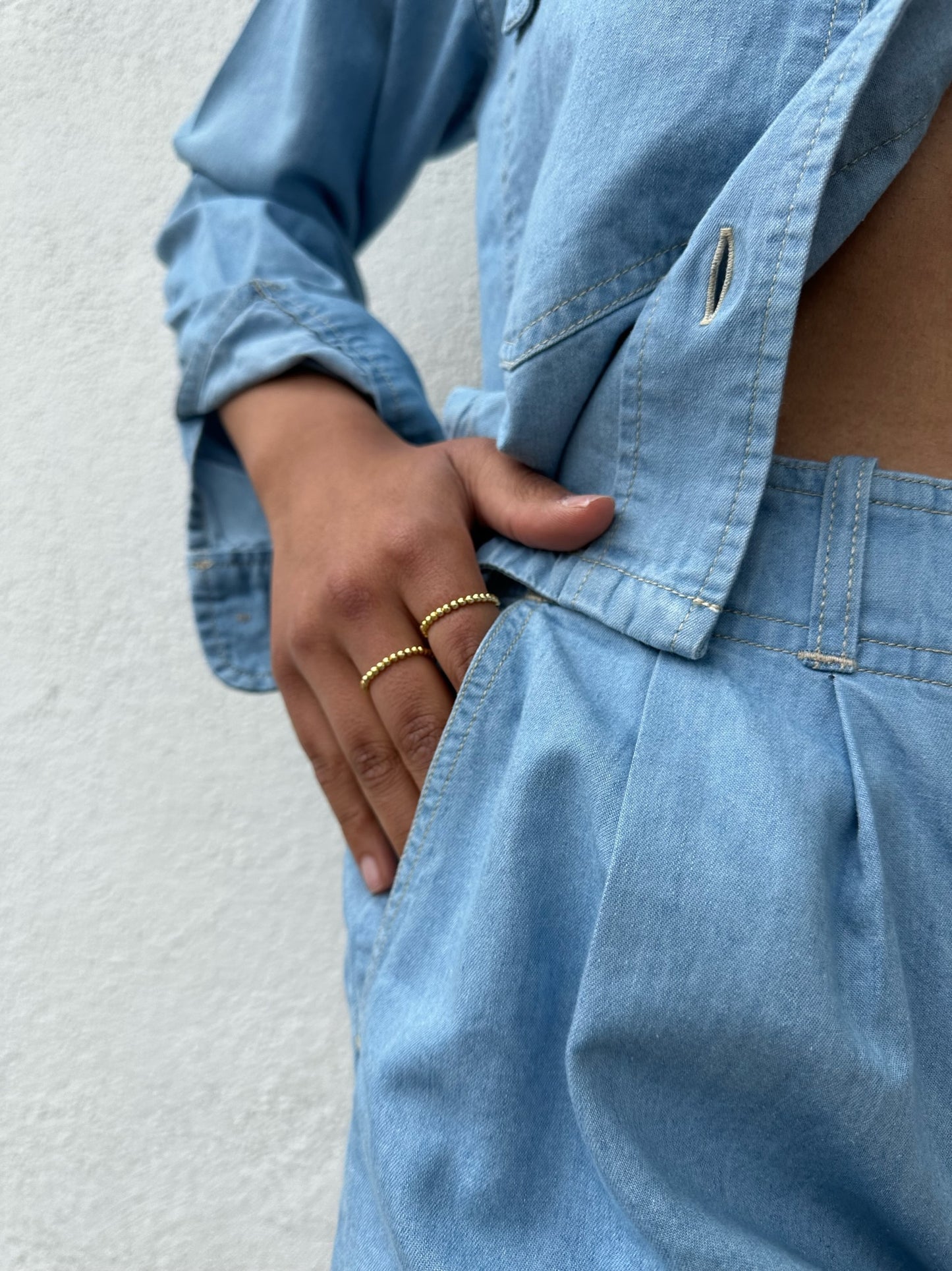 cece beaded ring on model