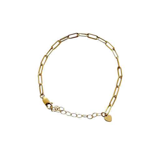 Gold Filled Paperclip Chain Bracelet