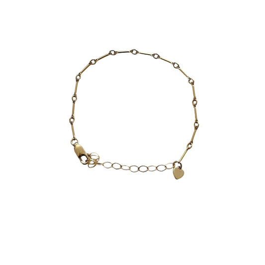 dainty gold filled long bar bracelet