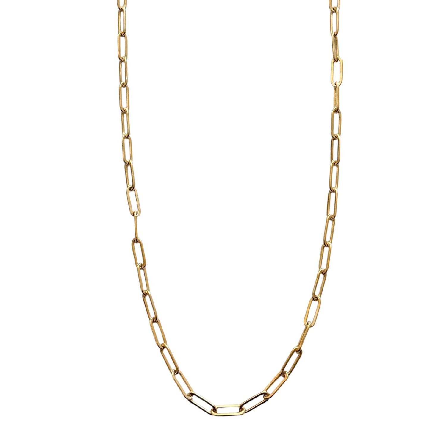 gold filled medium paperclip chain necklace