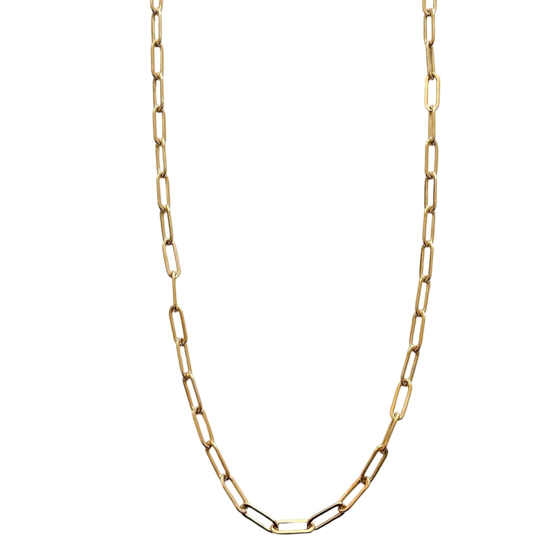 gold filled medium paperclip chain necklace