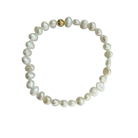 freshwater pearl bracelet with gold bead