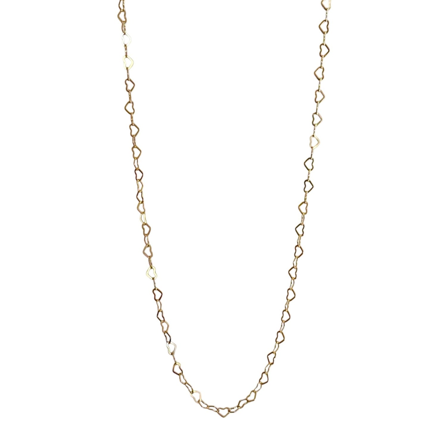 dainty gold filled heart link necklace