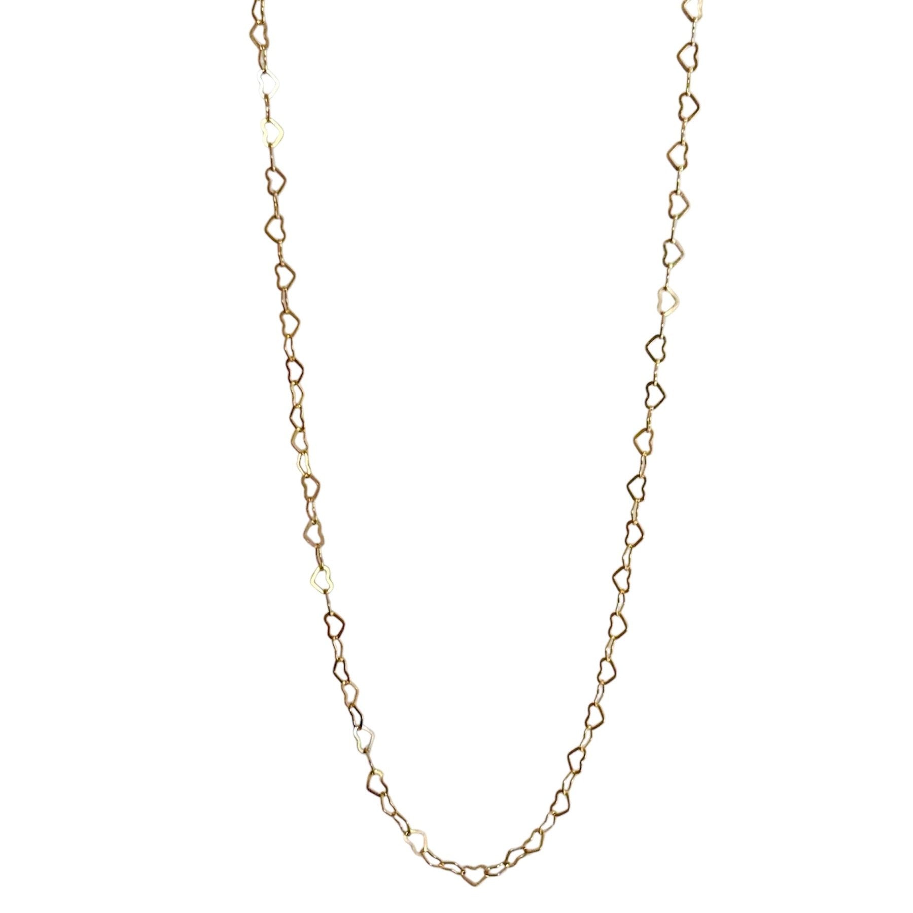 dainty gold filled heart link necklace