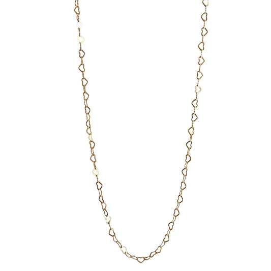 dainty gold filled heart link necklace