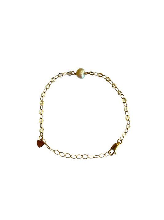 Paris wired pearl  and gold filled bracelet