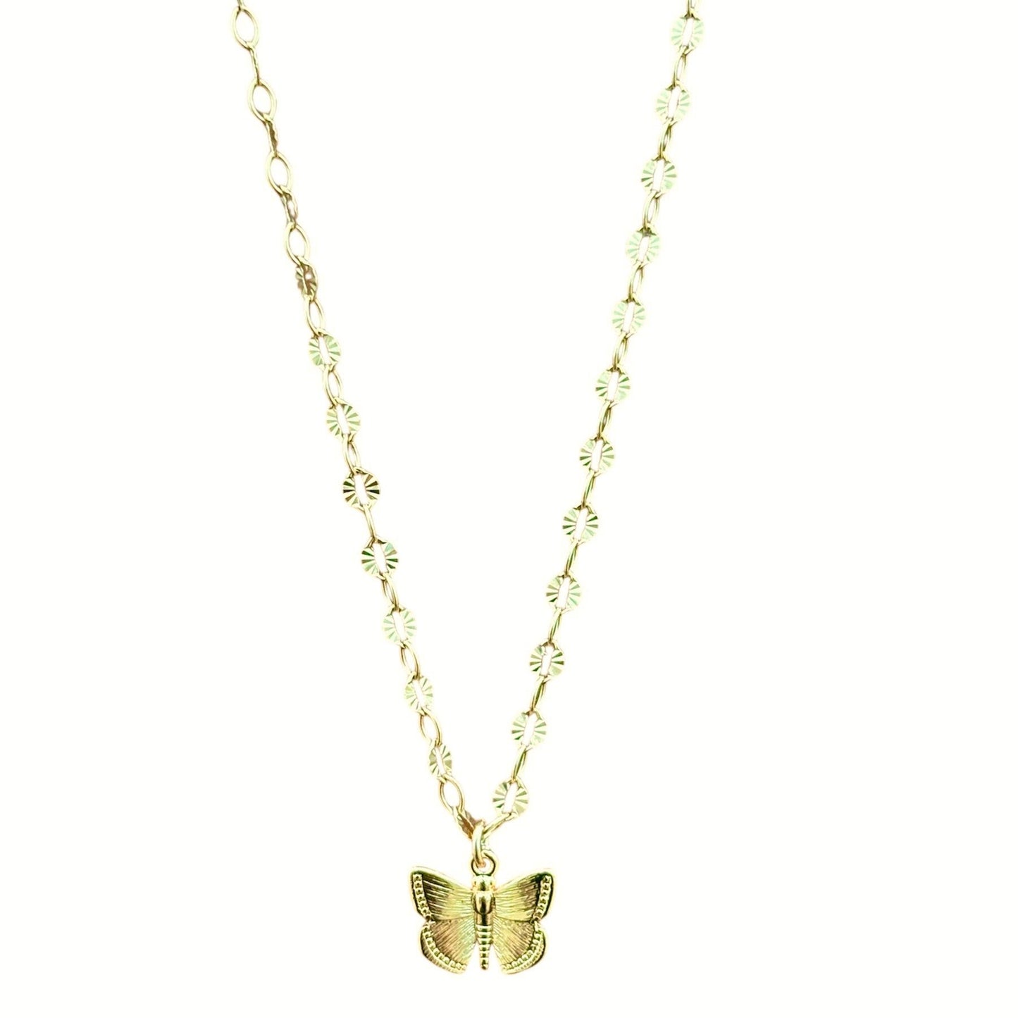 Mariposa butterfly necklace. Gold chain with butterfly charm.