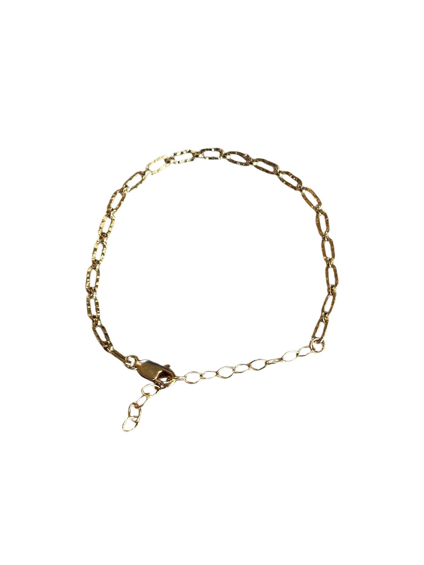 Harper gold filled textured link bracelet