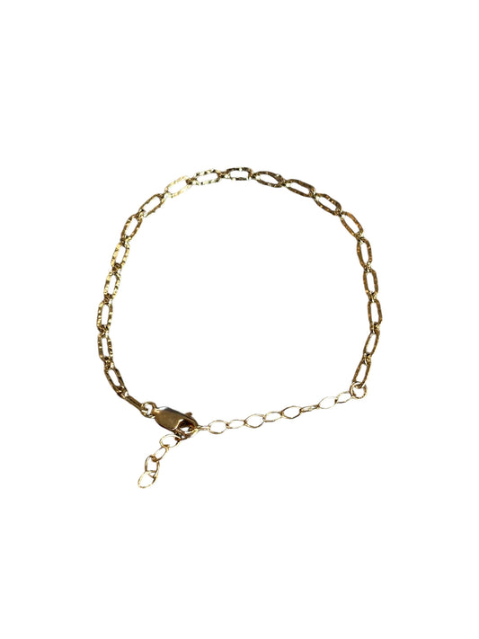 Harper gold filled textured link bracelet