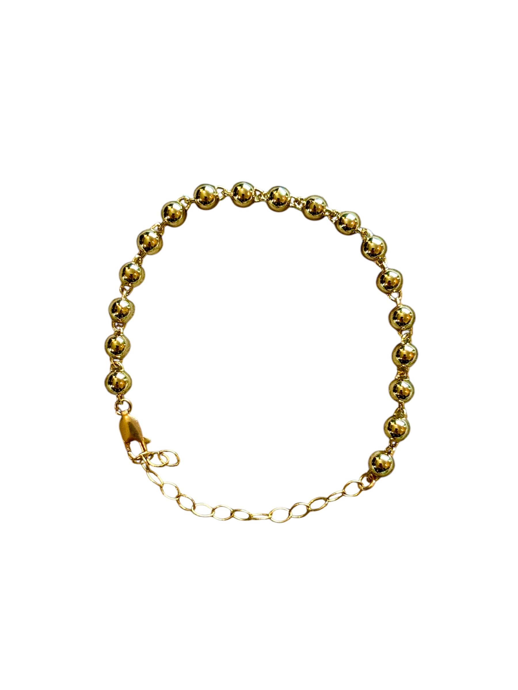 gold ball chain bracelet called holly